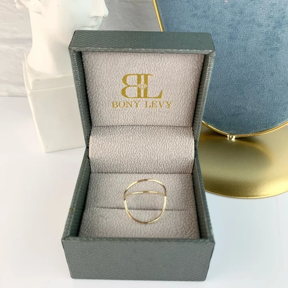 NEW! Bony Levy 14K Yellow Gold Open Circle Ring Size 6